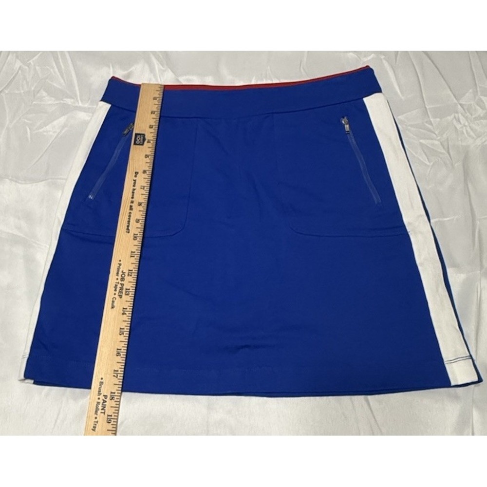 LRL Ralph‎ Lauren Active Womens Skort Skirt Size Medium Blue Stretch zip Pockets - Picture 6 of 7